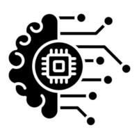Neural Engineering Glyph Icon vector