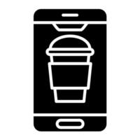 Coffee Mobile Glyph Icon vector