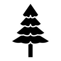 Pine Tree Glyph Icon vector
