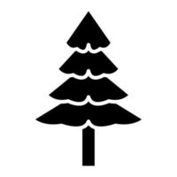 Pine Tree Glyph Icon vector