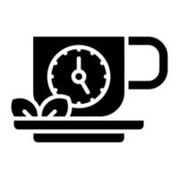 icono de glifo de hora del té vector