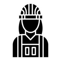 Builder Female Glyph Icon vector