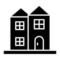 Duplex House Glyph Icon vector