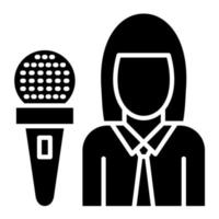 Presenter Female Glyph Icon vector