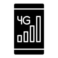 Signal Cellular 4 Bar Glyph Icon vector