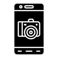 Mobile Camera Glyph Icon vector