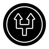 Split Road Glyph Icon vector