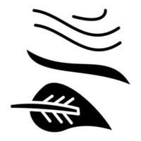 Leaf Fluttering in Wind Glyph Icon vector