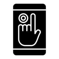 Touch Screen Glyph Icon vector