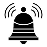 icono de glifo de campana de alarma vector