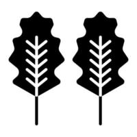 Oak Leaf Glyph Icon vector