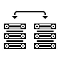 icono de glifo de intercambio de datos vector