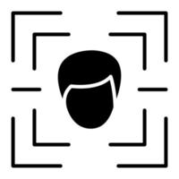 Face Scan Glyph Icon vector