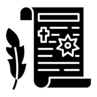 Last Will Glyph Icon vector