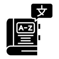 Language Learning Glyph Icon vector