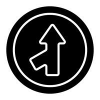 Merging Road Glyph Icon vector
