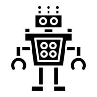 Humanoid Robot Glyph Icon vector