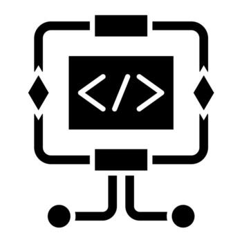 icono de glifo de algoritmo vector