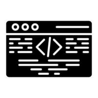 icono de glifo de lenguaje de programación vector
