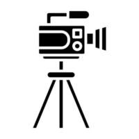 Camera Tripod Glyph Icon vector