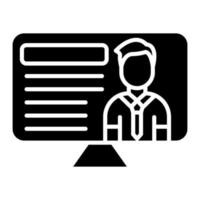 Online Lecture Glyph Icon vector