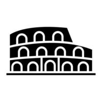 icono de glifo de coliseo vector