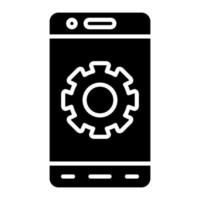 Mobile Settings Glyph Icon vector