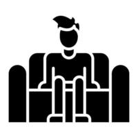 Sitting Glyph Icon vector