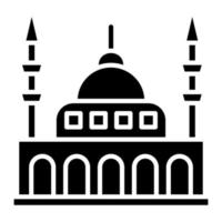 icono de glifo de mezquita vector