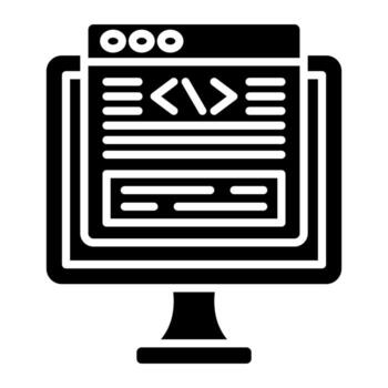 Coding Glyph Icon vector
