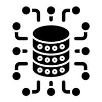 Data Aggregation Glyph Icon vector