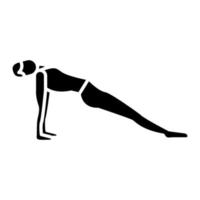 Upward Plank Pose Glyph Icon vector