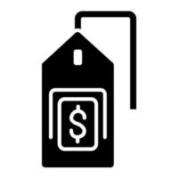 Price Tag Glyph Icon vector