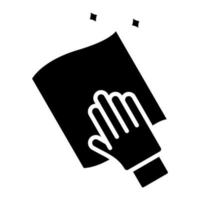 Wipe with Hand Glyph Icon vector