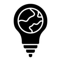 Earth Hour Glyph Icon vector