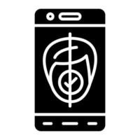 Mobile Face Scan Glyph Icon vector