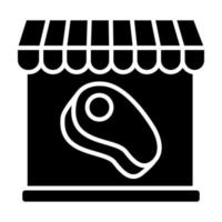 Butcher Shop Glyph Icon vector