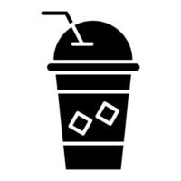 Iced Coffee Glyph Icon vector