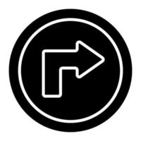 Turn Right Glyph Icon vector