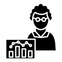 Data Scientist Glyph Icon vector