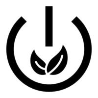 Eco Power Button Glyph Icon vector