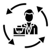 Job Rotation Glyph Icon vector