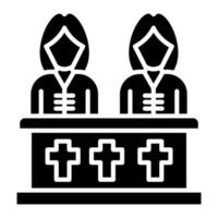 People Coffin Glyph Icon vector