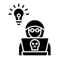 Hacking Skills Glyph Icon vector