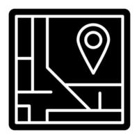 Map Glyph Icon vector