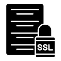 icono de glifo ssl vector