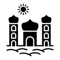 Desert Palace Glyph Icon vector