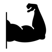 Arm Muscle Glyph Icon vector