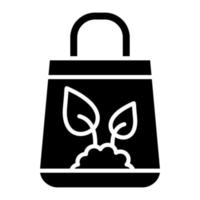 Eco Tote Bag Glyph Icon vector