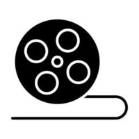 Film Reel Glyph Icon vector